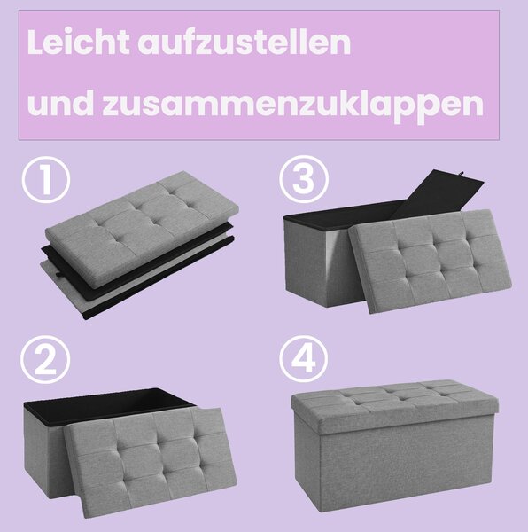 ÚLOŽNÝ BOX NA SEDENIE, textil, kompozitné drevo, 76/38/38 cm - Kreslá, Online Only