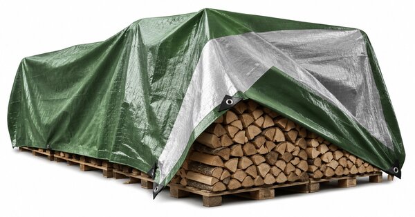 JAKS Krycia plachta zeleno strieborná 2 m x 6 m 130 g/m²