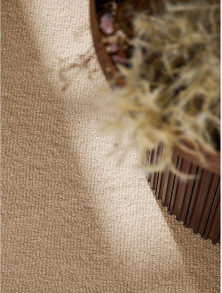 Ručne tkaný vlnený okrúhly koberec v prírodnej farbe ø 160 cm Puristic Knots – Elle Decoration