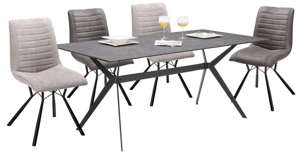 JEDÁLENSKÝ STÔL, čierna, sivá, 180/90/75 cm Hom`in - Stoly