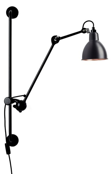 Nástenné Svietidlo Lampe Gras, 201 Round, Čierna, Obývacia izba, Kov, Dizajnový