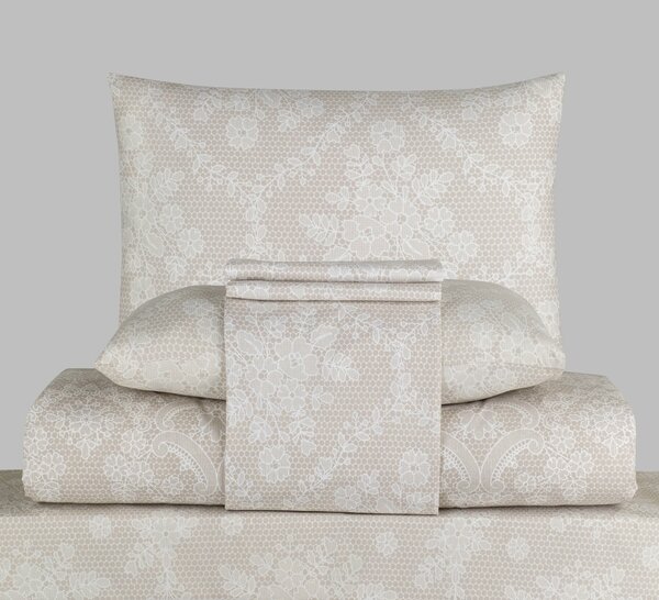 Obliečky bavlnené Ornament exclusive béžový TiaHome - 1x Vankúš 90x70cm, 1x Paplón 140x200cm