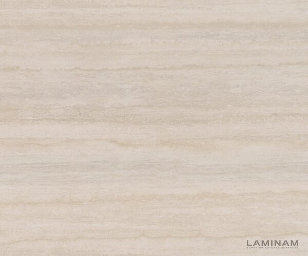 DELIFE Konzolový stolík Edge polygonálny 180×50 cm keramika Laminam® Travertino Bianco krémovo biela Zentharo kov čierna