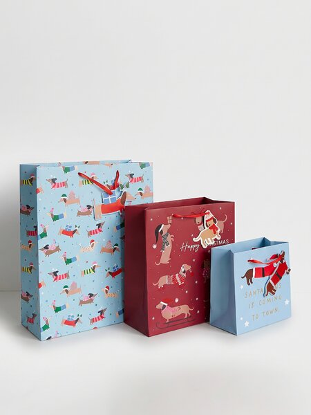 Sinsay - Vianočné darčekové tašky 9 pack - modrá