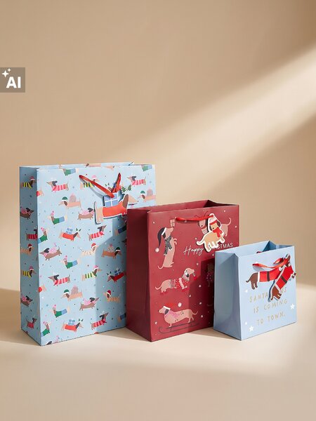 Sinsay - Vianočné darčekové tašky 9 pack - modrá
