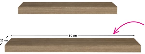 KONDELA Polica, dub trufel, 80x25, GANA FY 11044-4 80