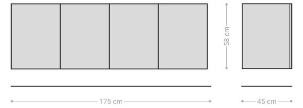 DELIFE Komoda Imara 175 cm mango hnedá závesná 2 dvierka 3 zásuvky