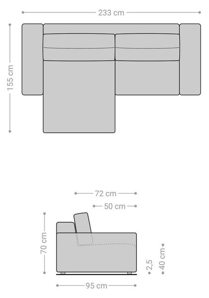 DELIFE Rohová pohovka Lanzo 230x155 cm mikrovlákno khaki-hnedá variabilné ležadlo