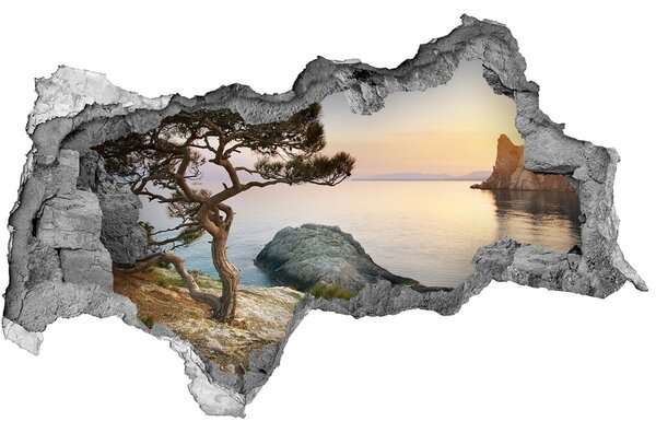 Diera 3D v stene nálepka Strom pri mori nd-b-45630675