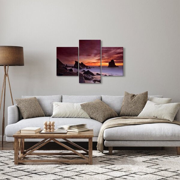 Obraz západu slnka na pobreží (90x60 cm)