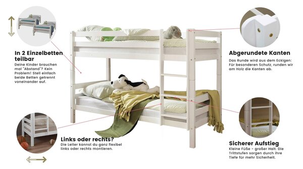 POSCHODOVÁ POSTEĽ 90/200 cm MID.YOU - Detské izby, Online Only