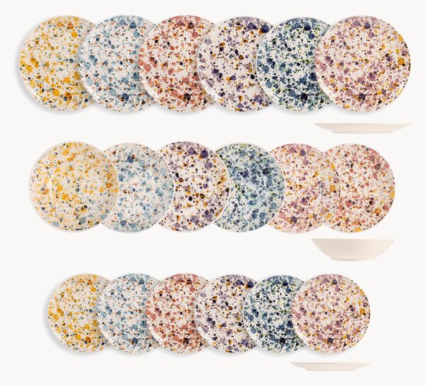 Kameninová súprava riadu Sprinkle, 6 osôb, 18 ks