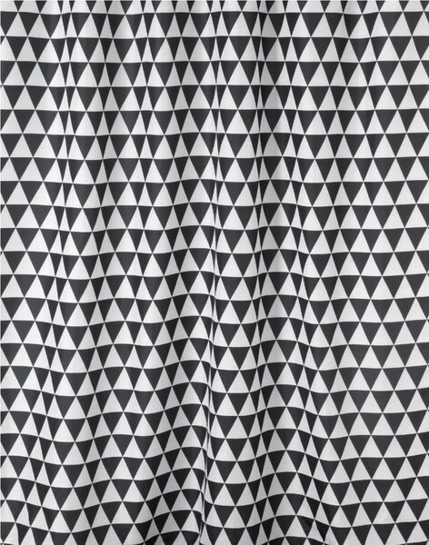 BISK Erga Plain, sprchový záves s háčikmi (12ks) 200x180 cm, biela-čierna, ERG-06880