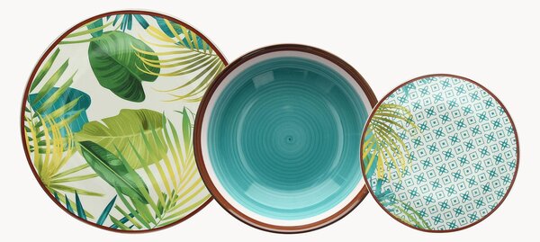 Porcelánová súprava riadu Jungle, 6 osôb, 18 ks
