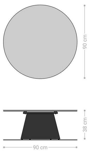 DELIFE Konferenčný stolík Edge okrúhly 90×90 cm keramika onyx perla Borna titánová farba