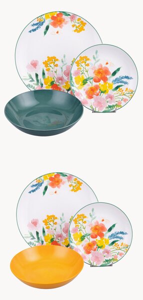 Porcelánová súprava riadu Flora, 6 osôb, 18 ks