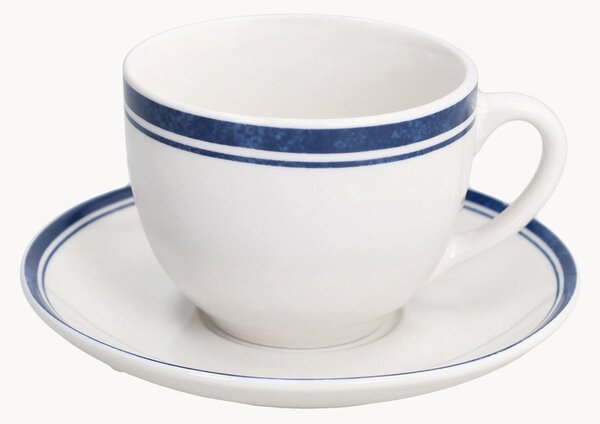 Porcelánové šálky na kávu's podšálkami Filo Blu, 12 ks