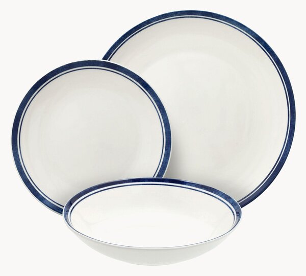 Porcelánová súprava riadu Filo Blu, 6 osôb, 18 ks