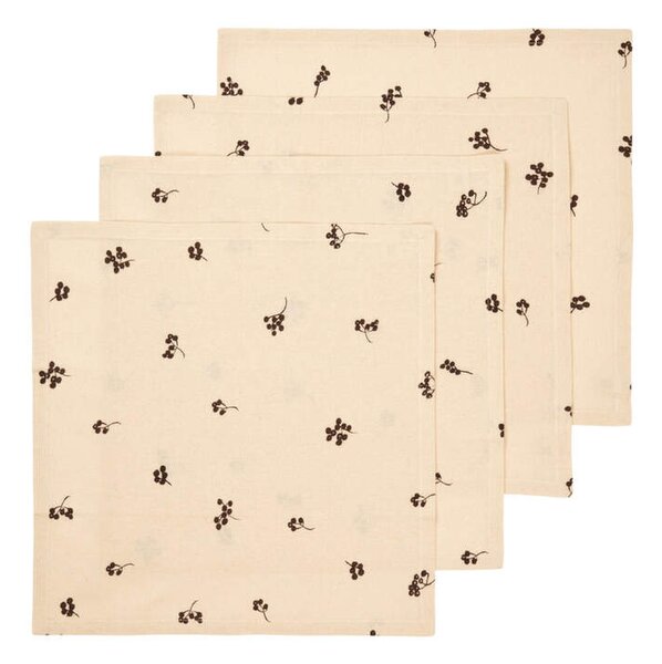 Ferm Living Obrúsky Baies set 4ks, natural / dark chocolate