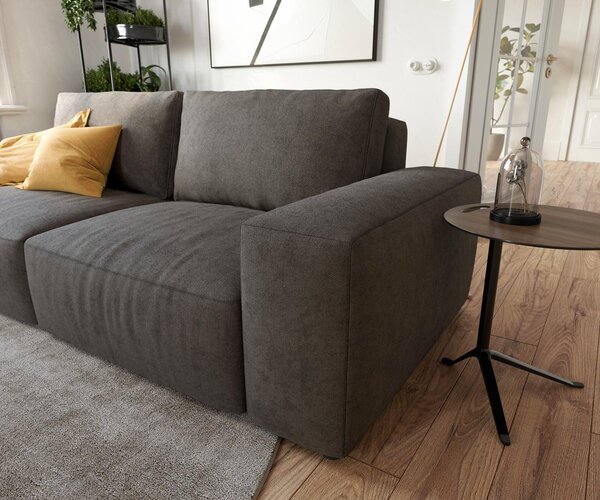 DELIFE Veľká pohovka Lanzo 230x95 cm mikrovlákno khaki-hnedá