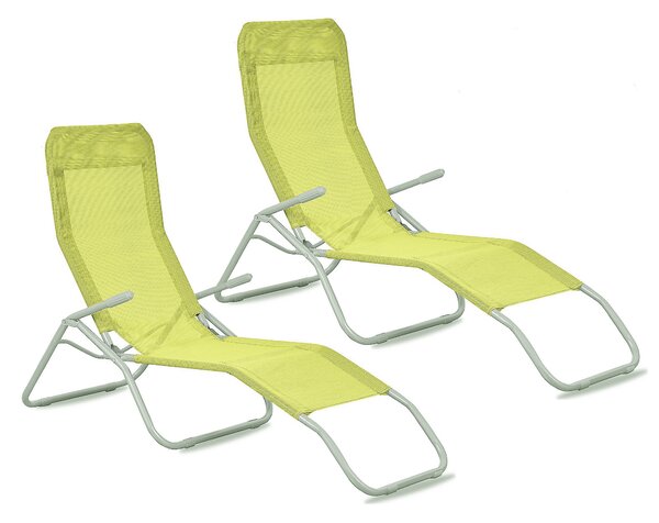 2x Záhradné lehátko Aga SIESTA Zelené