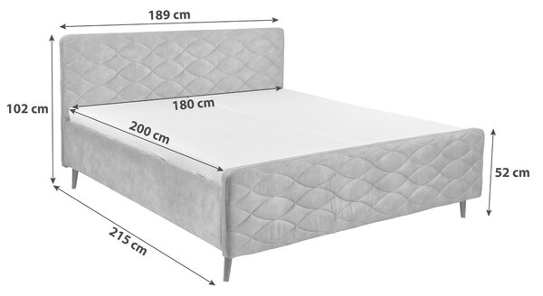 ČALÚNENÁ POSTEĽ, 180/200 cm, tmavosivá MID.YOU - Postele, Online Only