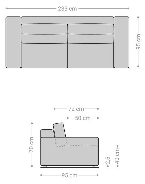 DELIFE Veľká pohovka Lanzo 230x95 cm mikrovlákno khaki-hnedá