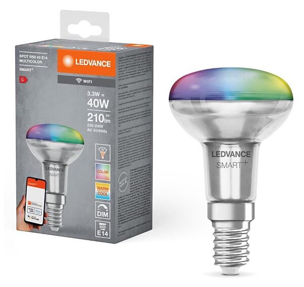 LED RGBW Stmievateľná žiarovka SMART+ E14/3,3W/230V 2700-6500K Wi-Fi - Ledvance