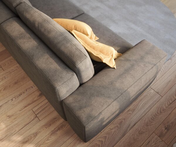 DELIFE Veľká pohovka Lanzo 230x95 cm mikrovlákno khaki-hnedá