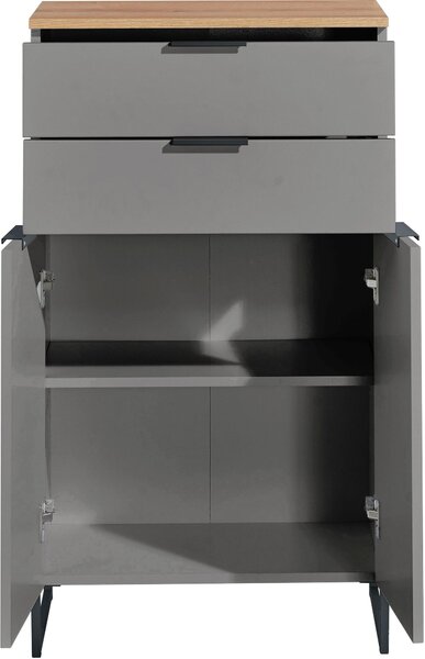 STREDNE VYSOKÁ SKRINKA, sivá, farba duba, 60/106/32 cm home24 - Kúpeľňové skrinky, Online Only