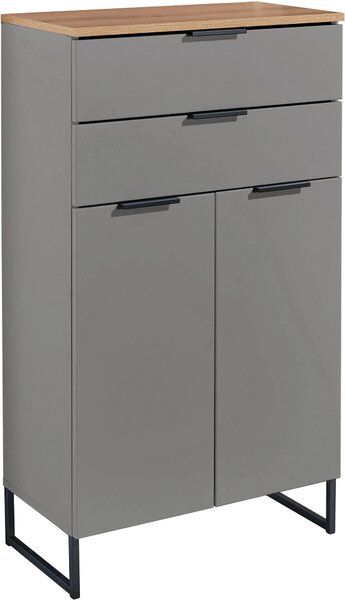 STREDNE VYSOKÁ SKRINKA, sivá, farba duba, 60/106/32 cm home24 - Kúpeľňové skrinky, Online Only