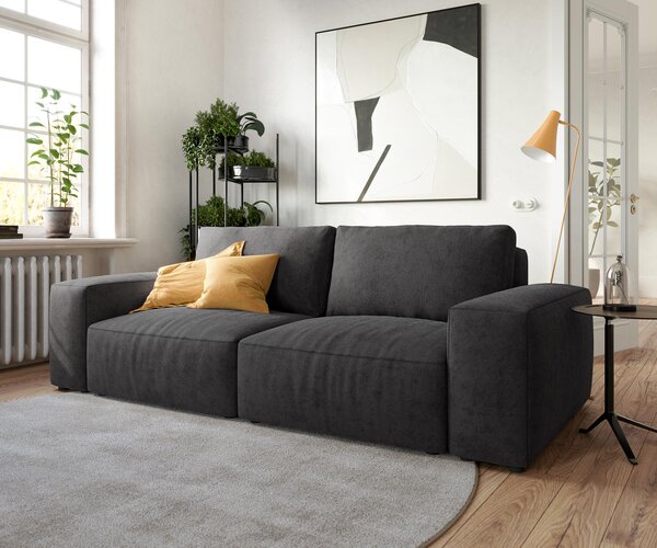 DELIFE Veľká pohovka Lanzo 230x95 cm mikrovlákno čierna