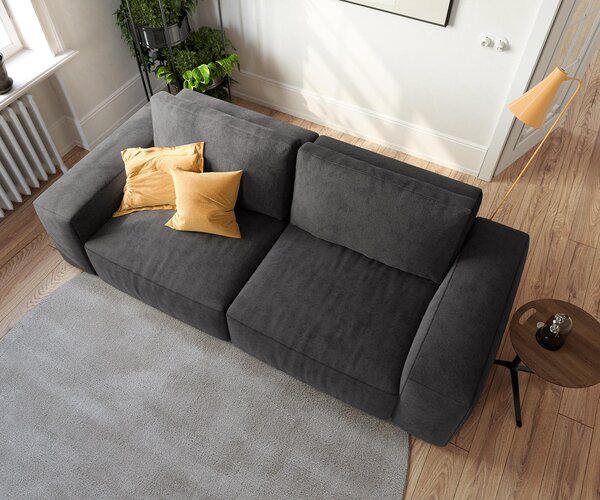 DELIFE Veľká pohovka Lanzo 230x95 cm mikrovlákno čierna