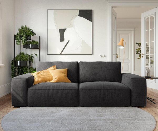 DELIFE Veľká pohovka Lanzo 230x95 cm mikrovlákno čierna