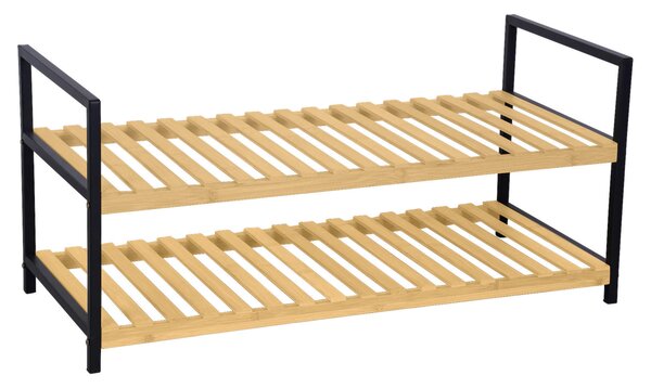 REGÁL NA TOPÁNKY, prírodná farba, čierna, 70/32/30 cm Carryhome - Online Only drobný nábytok, Online Only