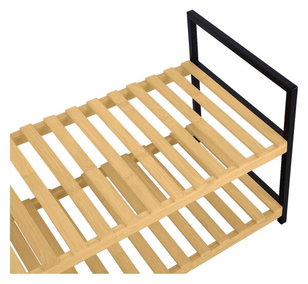 REGÁL NA TOPÁNKY, prírodná farba, čierna, 70/32/30 cm Carryhome - Online Only drobný nábytok, Online Only