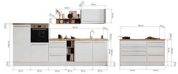 KUCHYNSKÝ BLOK 320-150 cm Respekta - Online Only kuchyne, Online Only