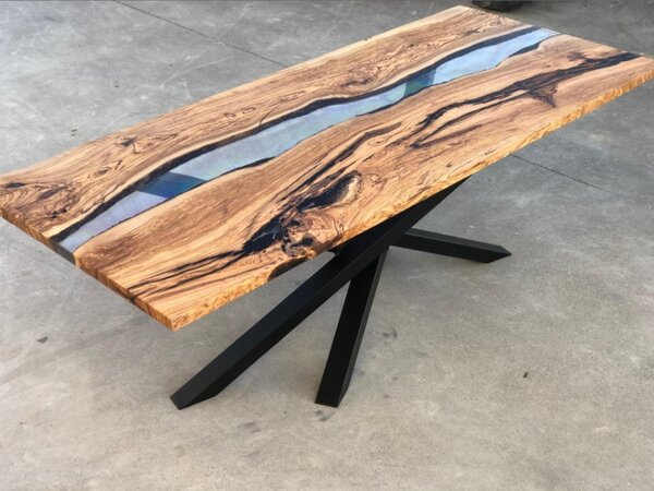 Slovensko - Epoxidový živicový masívny stôl NATURAL 250 cm buk, prírodný