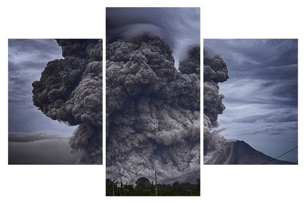 Obraz - Sopečná erupcia (90x60 cm)