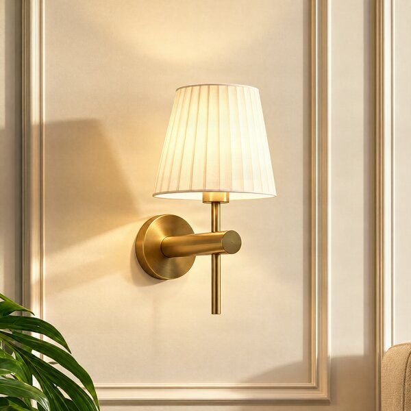 Moderná nástenná lampa biela s bronzom - Pluk