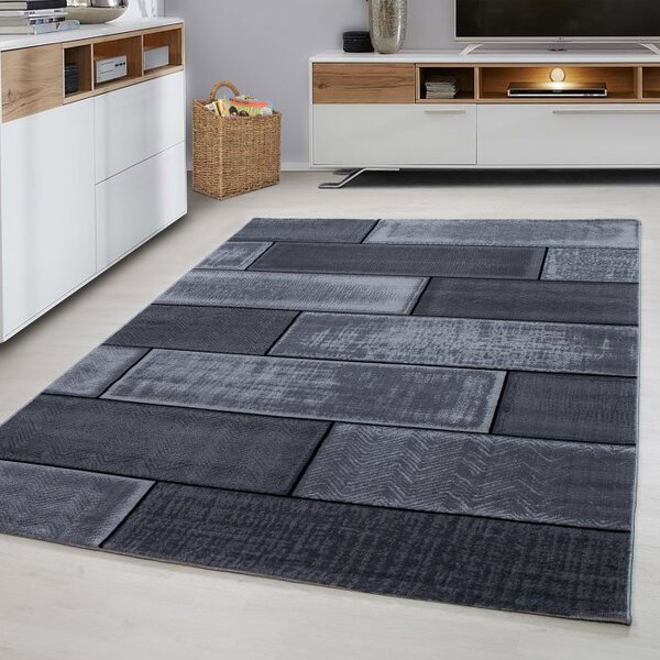 Ayyildiz , Kusový koberec Plus 8007 black, 120x170, šedá, chodba / predsieň