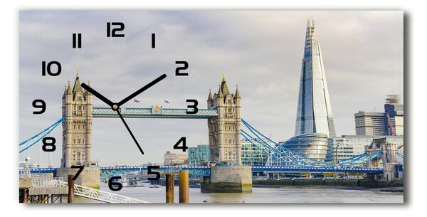 Vodorovné Sklenené hodiny na stenu tiché Temže Londýn