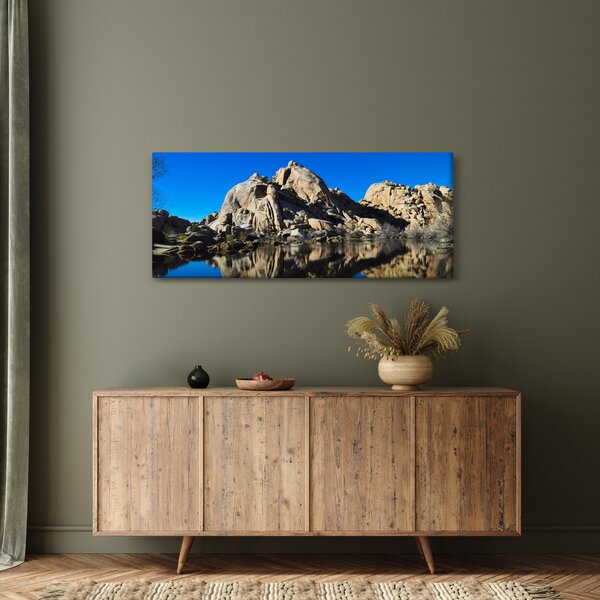 Obraz zrkadlenie skál (120x50 cm)