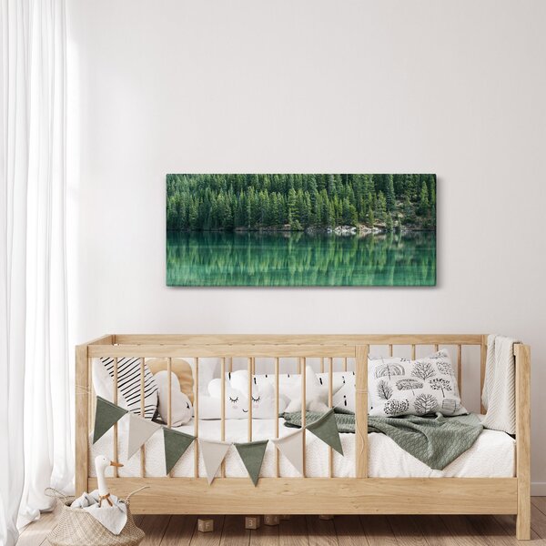Obraz - Ihličnany pri jazere (120x50 cm)