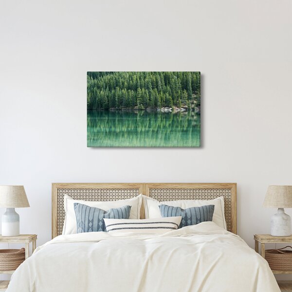 Obraz - Ihličnany pri jazere (90x60 cm)