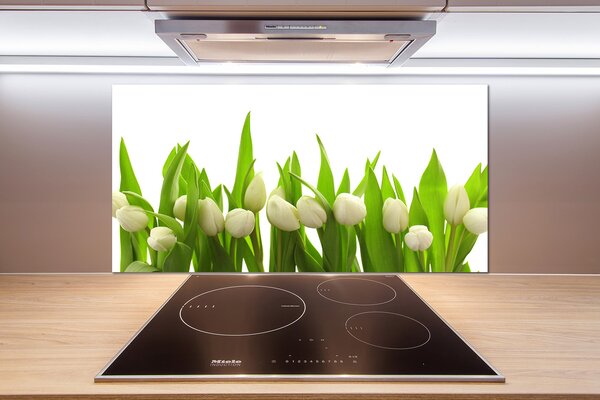 Panel do kuchyne Biele tulipány pl-pksh-100x50-f-40774643