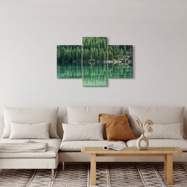 Obraz - Ihličnany pri jazere (90x60 cm)