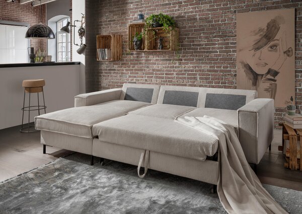 ROHOVÁ SEDAČKA, textil, béžová P & B - Sedačky, Online Only