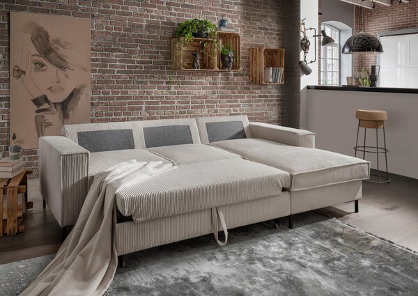ROHOVÁ SEDAČKA, textil, béžová P & B - Sedačky, Online Only