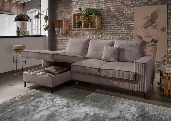 ROHOVÁ SEDAČKA, textil, sivohnedá P & B - Sedačky, Online Only